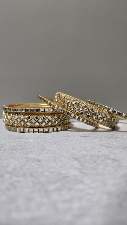 Kundan Bangles Set - 6pcs