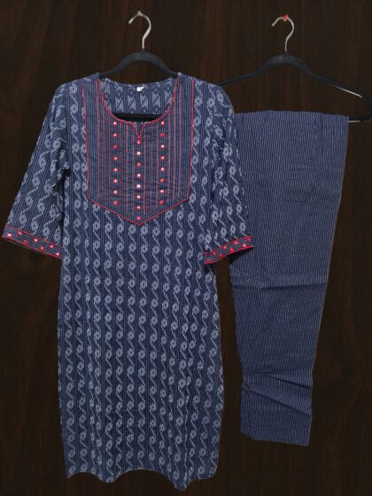 Cotton Embroidery Work Coord Set