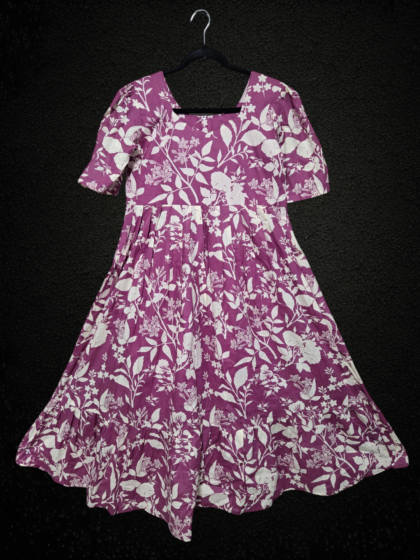 Kalamkari Floral Gown (Mauve)